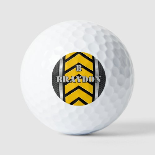 Change Initial Add Name Black Yellow Silver Arrows Golf Balls