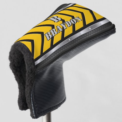 Change Initial Add Name Black Yellow Silver Arrows Golf Head Cover