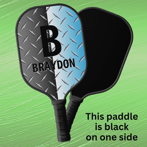 Change Initial Add Name Blue Chrome Look         Pickleball Paddle