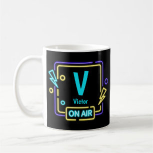 Change Initial Add Name Blue Yellow On Air U V W Coffee Mug