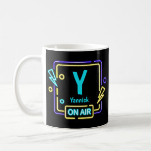 Change Initial Add Name Blue Yellow On Air X Y Z Coffee Mug