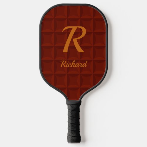 Change Initial Add Name Brown Cushioned Squares  Pickleball Paddle