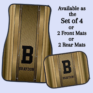 Change Initial Add Name Brown Tan Beige Texture Car Floor Mat