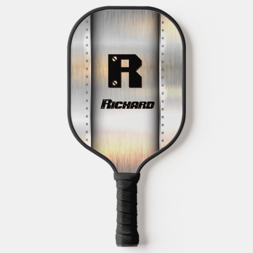 Change Initial Add Name Brushed Metal Strips  Pickleball Paddle