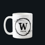 Change Initial Add Name Distorted Circle U V W  Coffee Mug<br><div class="desc">Change it to any Initial you want and Add the Name to this  "Black Distorted Circle" design - - See my store for lots more great gift ideas. See the Men's Mugs Category for more designs like this.</div>