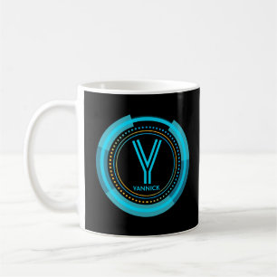 Change Initial Add Name Futuristic Tech X Y Z Coffee Mug