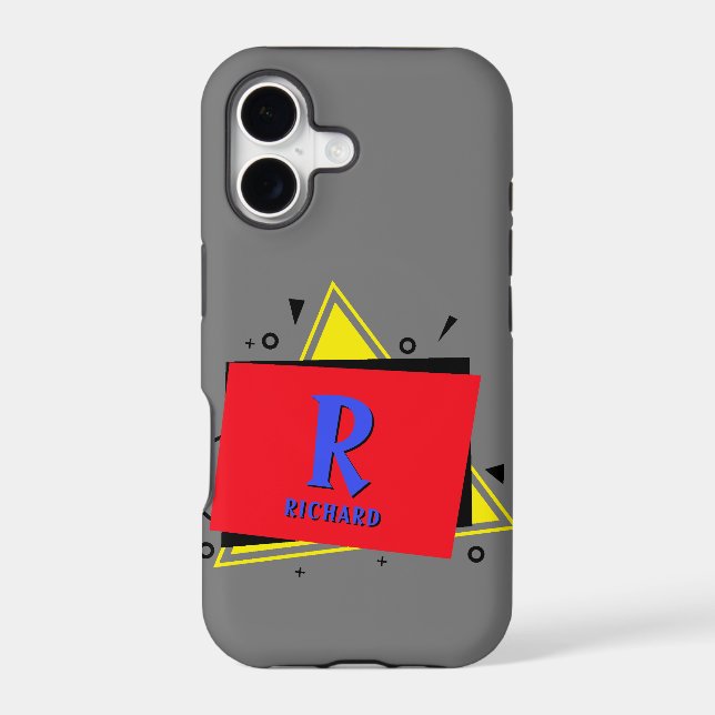 Change Initial Add Name Geometric Layers Colors Iphone Case (Back)