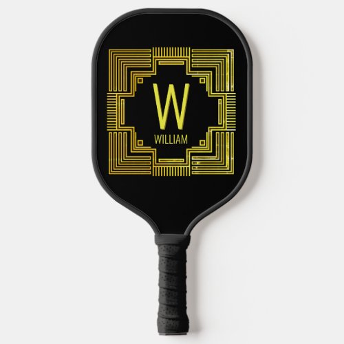 Change Initial Add Name Gold Geometric Lines  Pickleball Paddle