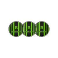 Change Initial Add Name Green & Black Stripes