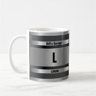 Change Initial Add Name H I J K L M N Metal Badge, Coffee Mug