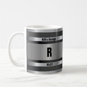 Change Initial Add Name O P Q R S T   Metal Badge, Coffee Mug