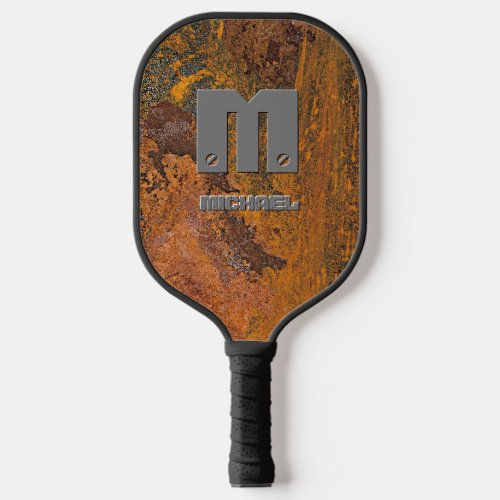 Change Initial Add Name on Rusty Brown Metal  Pickleball Paddle