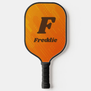 Change Initial, Add Name Orange Yellow Pickleball Paddle