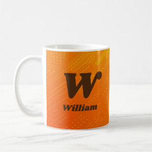 Change Initial Add Name Orange Yellow V W X Y Z Coffee Mug
