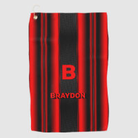 Change Initial Add Name Red on Black Stripes      