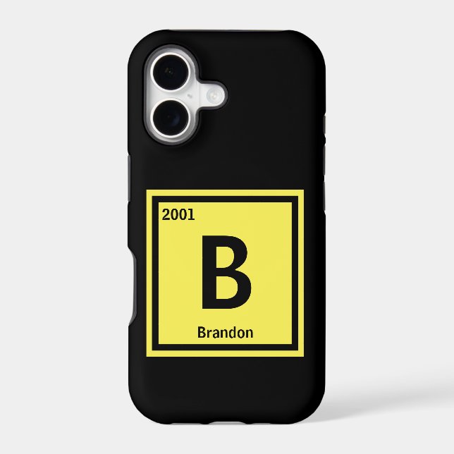 Change Initial Add Name Text Year Periodic Table  Iphone Case (Back)