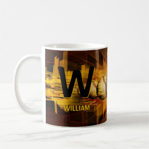 Change Initial Add Name U V W X Y Z Baseball Coffee Mug