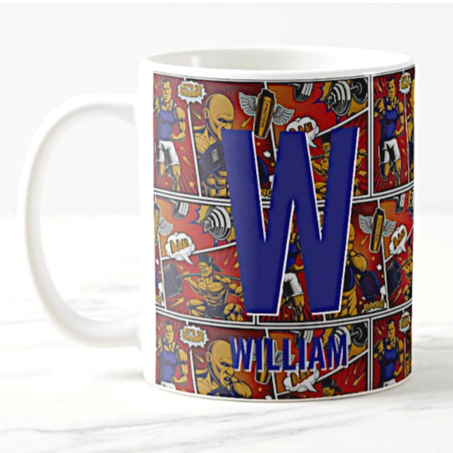 Change Initial Add Name  U V W X Y Z  Pop Art Gym Coffee Mug (Creator Uploaded)