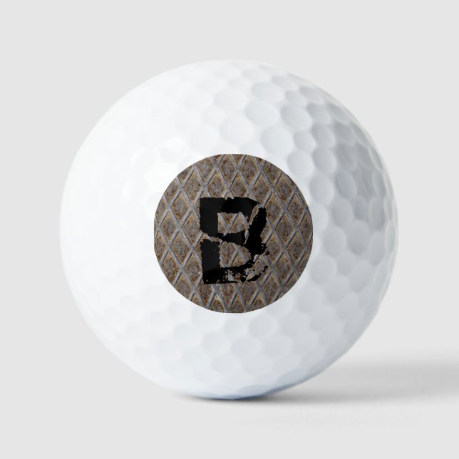 Change Initial, Checker Plate   Golf Towel Balls (Front)