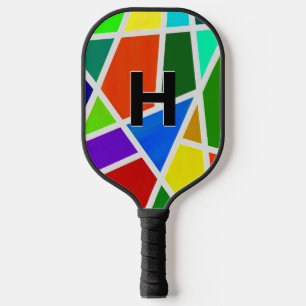 Change Initial, Geometric Triangles Colors Pickleball Paddle