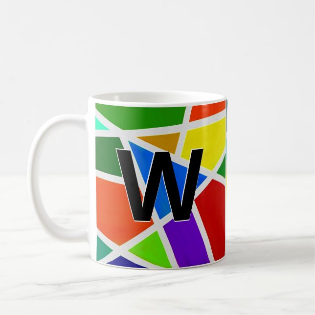 Change Initial Geometric Triangles V W X Y Z Coffe Coffee Mug (Left)