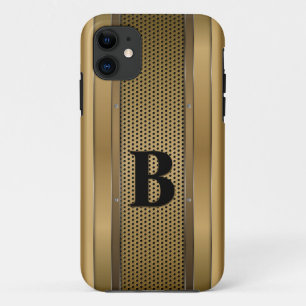 Change Initial, Gold Brown Tan Textured iPhone 11 Case