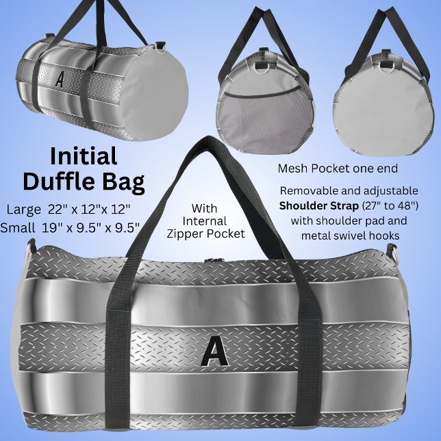 Change Initial Gray Metal Shine Look Duffle Bag (Creator Uploaded)