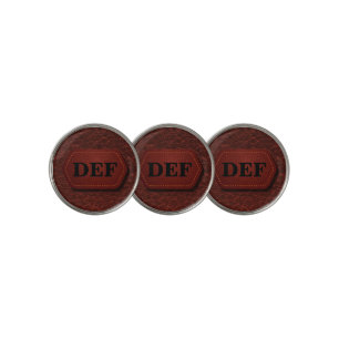 Change Initial, Leather Look Badge Dark Red Golf B Golf Ball Marker