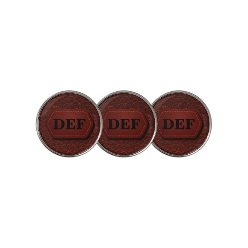 Change Initial Leather Look Badge Dark Red Golf B Golf Ball Marker