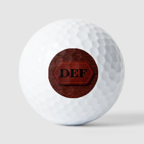 Change Initial Leather Look Badge Dark Red Golf Balls