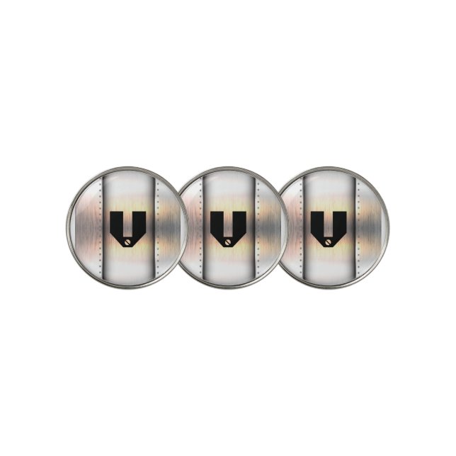 Change Initial,  Metal Strips                      Golf Ball Marker (3 Up)