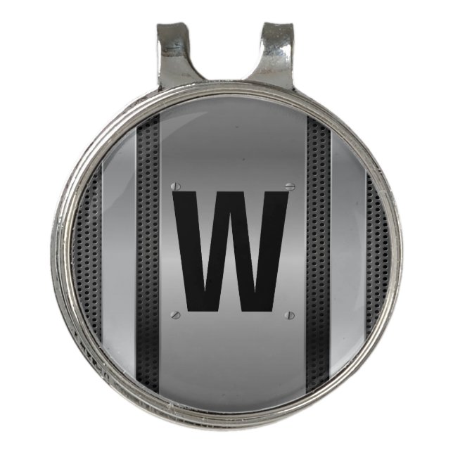 Change Initial, Silver Metallic                    Golf Hat Clip (Front)