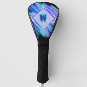 Change Initial, Soft Blue Aqua Diamonds            Golf Head Cover