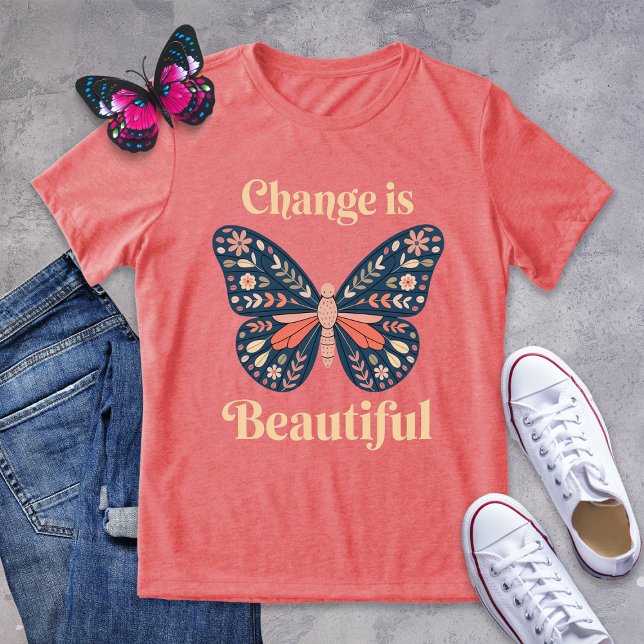 Change Is Beautiful Folk Art Butterfly Shirt (Creator Uploaded)
