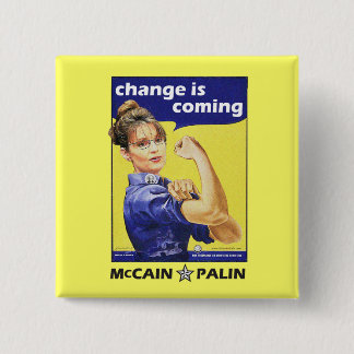 "Change is coming" McCain / Palin Republican Party Button
