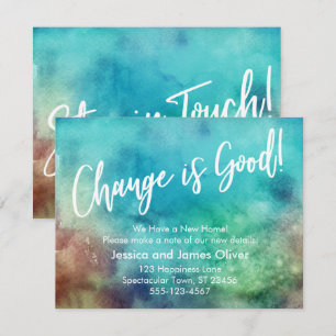 Change is Good! Colorful Watercolor Announcement