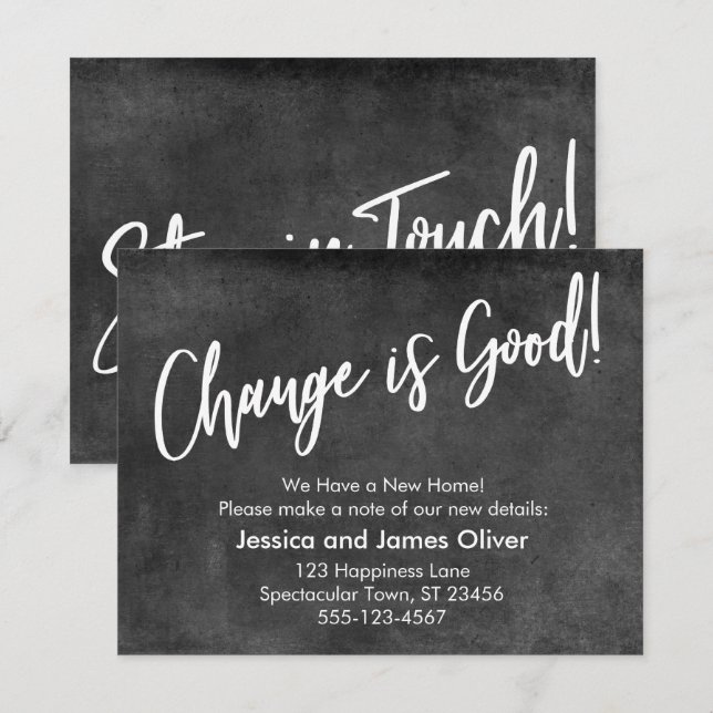 Change is Good! Dark Gray Grunge Announcement (Front/Back)
