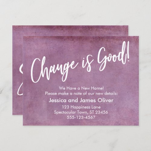 Change is Good Grunge Pink Moving Announcement