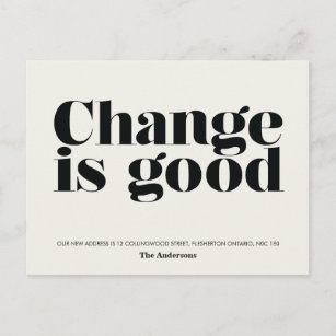 Moving New Home Announcements Zazzle Change Is Good Moving Announcement Black