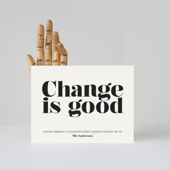 Change Is Good Moving Announcement // Black by StaceyDesign at Zazzle