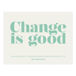 Change is Good Moving Announcement // Turquoise Postcard