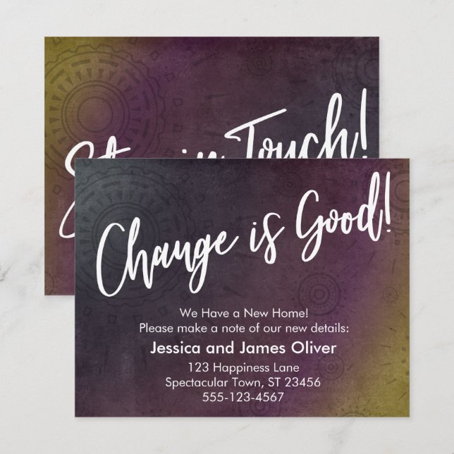 Change is Good! Multicolored Grunge Burst Card (Front/Back)