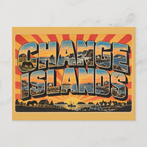 Change Islands NL Pony Sanctuary Coastal Art Postcard