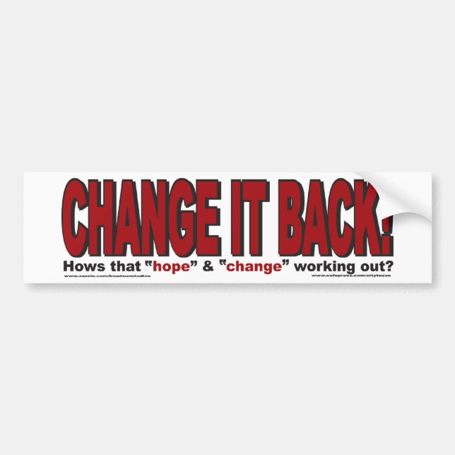 CHANgE-IT-BACK Bumper Sticker (Front)