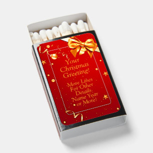 Change Name Add Year or Your Text Christmas 20XX Matchboxes