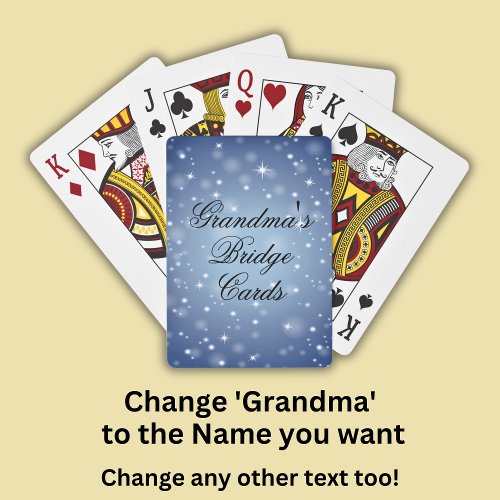 Change Name  Game  Grandmas Bridge Playing Cards