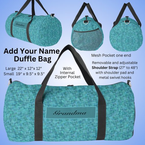 Change Name Grandma Teal Abstract Pattern Duffle Bag