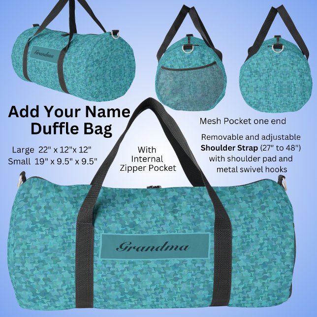 Change Name Grandma Teal Abstract Pattern Duffle Bag (Creator Uploaded)
