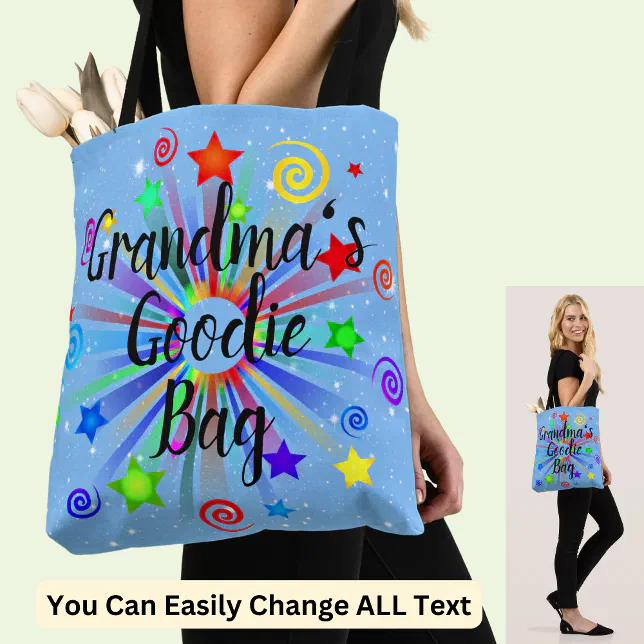 Change Name Grandma's Goodie Bag Tote Zazzle