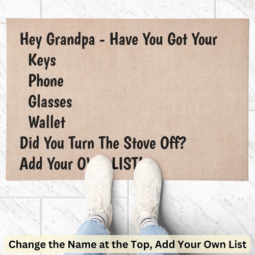 Change Name List Dont Forget Keys Phone Wallet Do Doormat
